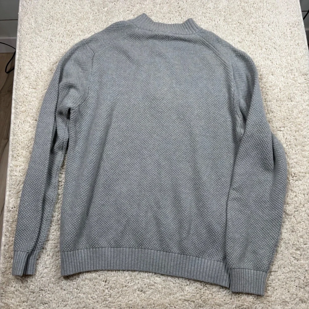 IZOD Mens Gray‎ Textured Button Mock Neck Long Sleeve Sweater XXL T T G